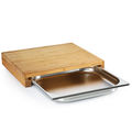Zassenhaus - Eco Line - bambusowa deska ze stalową tacą-szufladą - wymiary: 39 x 35 x 6,5 cm