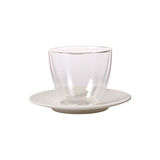 Villeroy & Boch - Manufacture Rock blanc - szklanka do kawy z mlekiem ze spodkiem - pojemność: 0,42 l; podwójne ścianki