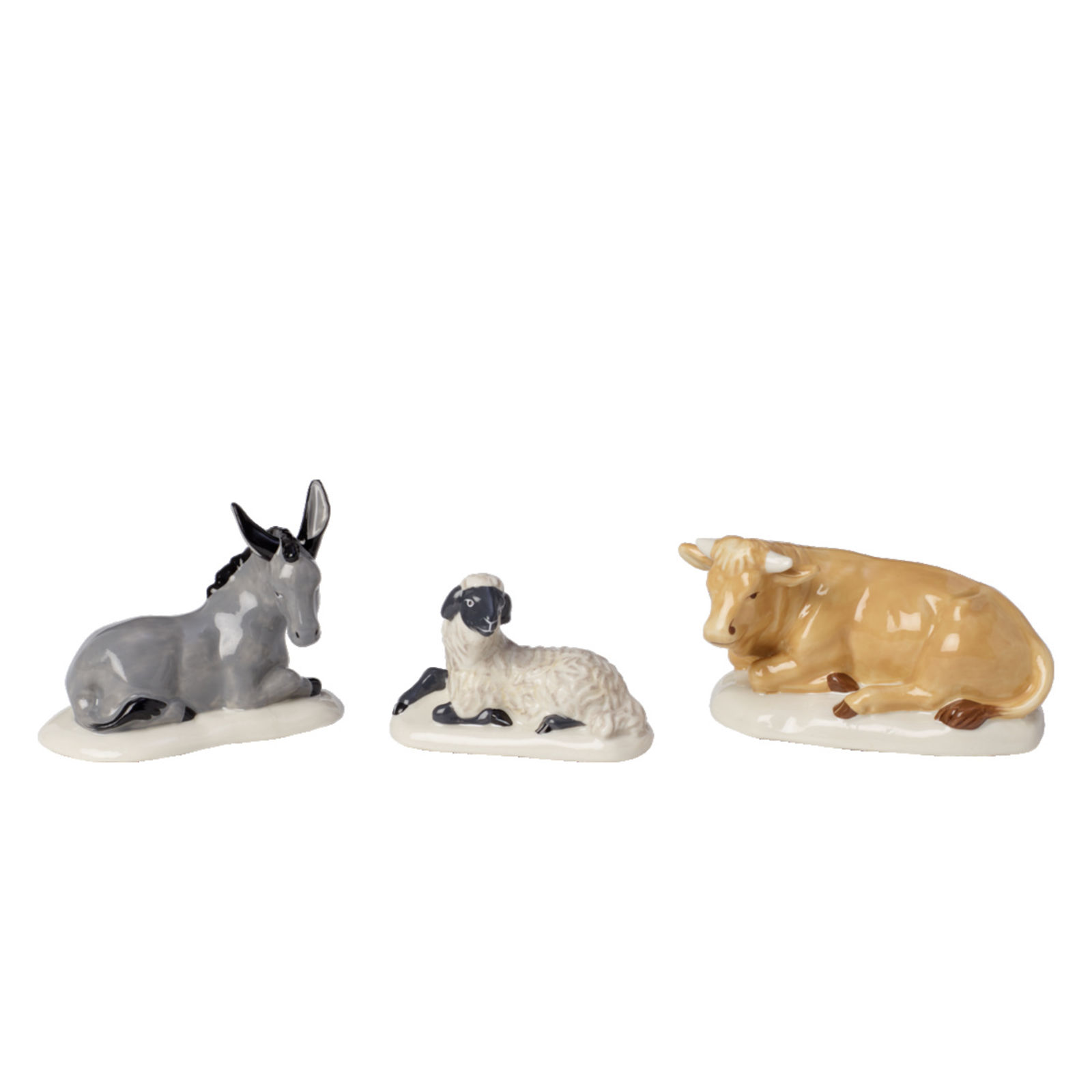 Porcelana Villeroy & Boch Nativity Figura de belén Animales Marrón/Gris Set de 3 Piezas 