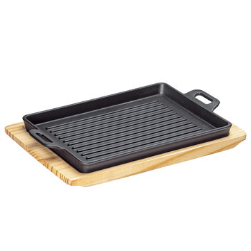 Küchenprofi - BBQ - żeliwna patelnia grillowa do serwowania - wymiary: 32 x 22 x 3,5 cm