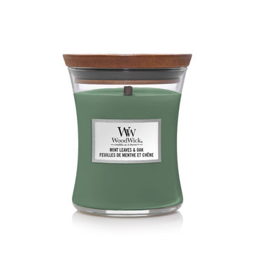 WoodWick - Mint Leaves & Oak - świeca zapachowa - mięta i dąb - czas palenia: do 65 godzin