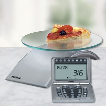 Soehnle - Food Control Plus - komputerowa waga kuchenna - pokazuje skład ważonych produktów (zawartość cholesterolu, tłuszczów, itd.); oblicza zawartość kalorii; pokazuje objętość ważonych płynów