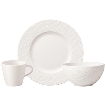 Villeroy & Boch - Manufacture Rock blanc - zestaw śniadaniowy - dla 2 osób; 6 elementów