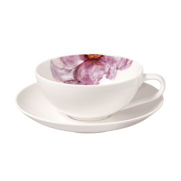 Villeroy & Boch - Rose Garden - filiżanka do herbaty ze spodkiem - pojemność: 0,11 l