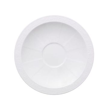 Villeroy & Boch - White Pearl - spodek do filiżanki śniadaniowej lub bulionówki - średnica: 18 cm