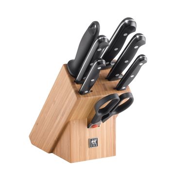 Zwilling - TWIN Chef - zestaw noży w bambusowym bloku - 5 noży, ostrzałka i nożyczki