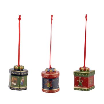 Villeroy & Boch - Nostalgic Ornaments - 3 zawieszki prezenty - wysokość: 4 cm
