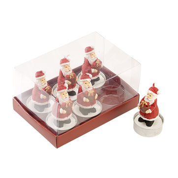 Villeroy & Boch - Christmas Toys 2016 - świeczki tealight z figurką św. Mikołaja - 6 sztuk