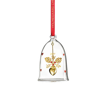 Holmegaard - Christmas - zawieszka dzwonek - wysokość: 8 cm; szyszki modrzewia