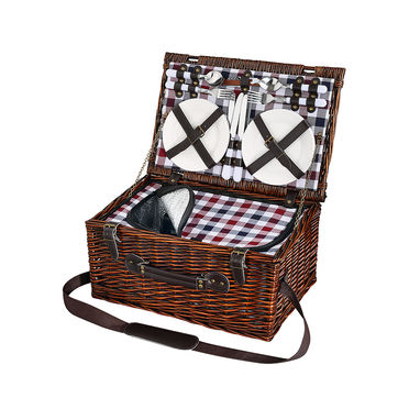 Cilio - Varesse - kosz piknikowy z wyposażeniem dla 4 osób - wymiary: 46 x 30 x 18 cm
