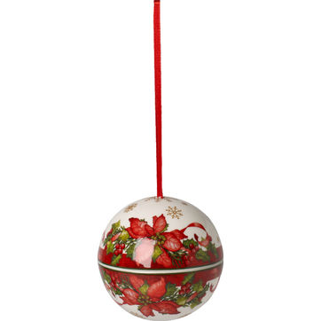 Villeroy & Boch - Christmas Balls - bombka pudełko - poinsecja - średnica: 10 cm