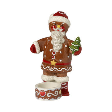Villeroy & Boch - Winter Bakery Decoration - świecznik na tealight - piernikowy Mikołaj - wysokość: 16 cm
