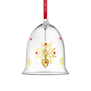 Holmegaard - Christmas - zawieszka dzwonek - wysokość: 10,5 cm; słomiana gwiazda