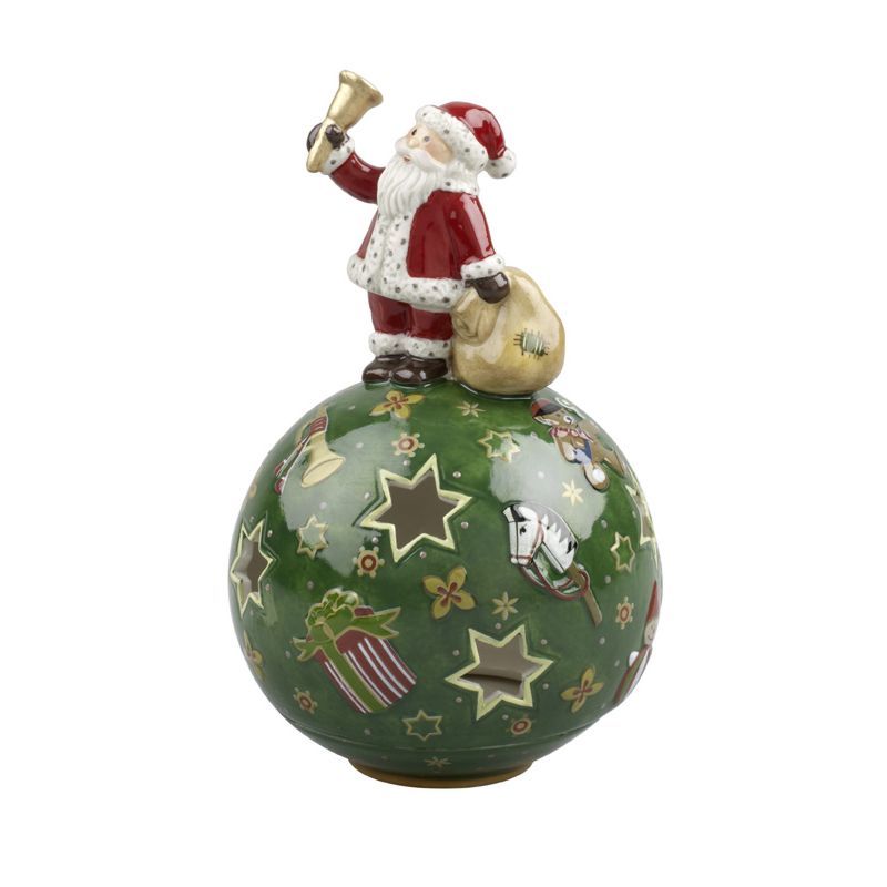 Villeroy & Boch - Christmas Light - lampion Mikołaj z dzwoneczkiem - wysokość: 14 cm