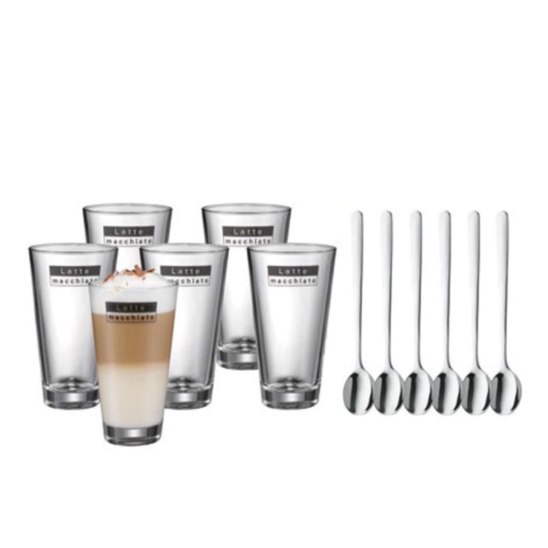 WMF - zestaw do latte macchiato - szklanki i łyżki dla 6 osób