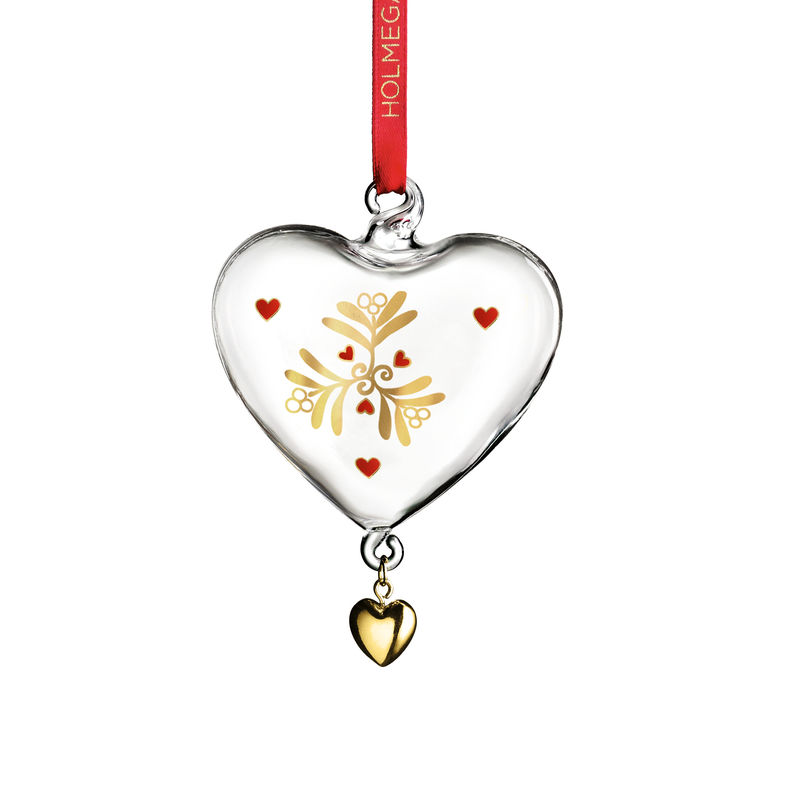 Holmegaard - Christmas - zawieszka serce - wysokość: 7 cm; borówka czerwona