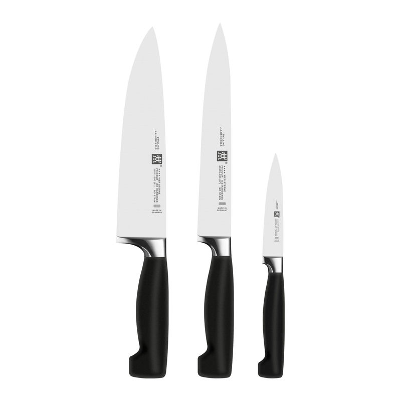 Zwilling - FOUR STAR - zestaw 3 noży - nóż szefa kuchni, nóż do wędlin i nóż do warzyw i owoców