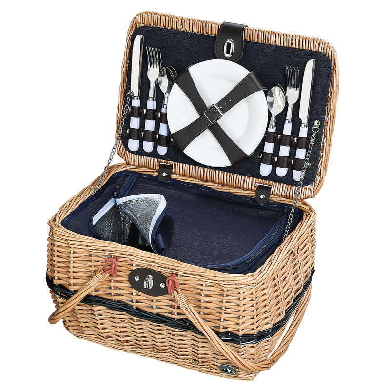 Cilio - Idro - kosz piknikowy z wyposażeniem dla 4 osób - wymiary: 40 x 28 x 25 cm