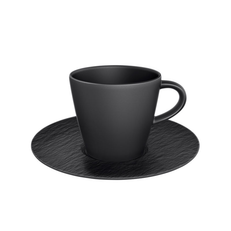 Villeroy & Boch - Manufacture Rock - filiżanka do kawy ze spodkiem - pojemność: 0,22 l