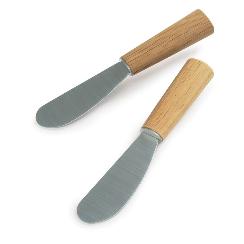 Sagaform - Oval Oak - 2 noże do masła lub twarożków