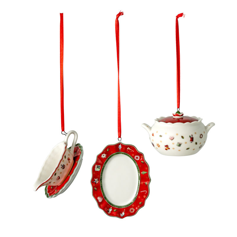 Villeroy & Boch - Toy's Delight Decoration - 3 zawieszki - naczynia do serwowania - wysokość: 6 cm
